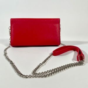 Matte Radiant Ruby Red Leather Convertible Women's Purse